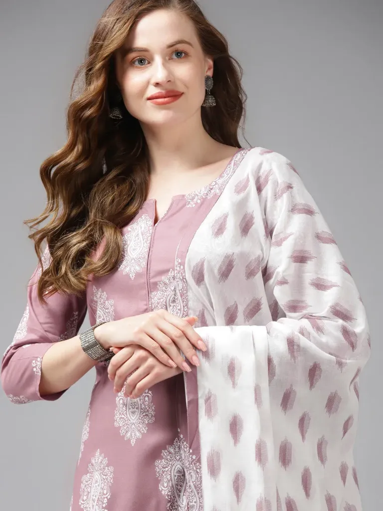 Printed Kurti With Printed Dupatta And pent